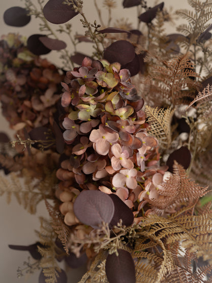faux autumn inspired floral arrangement