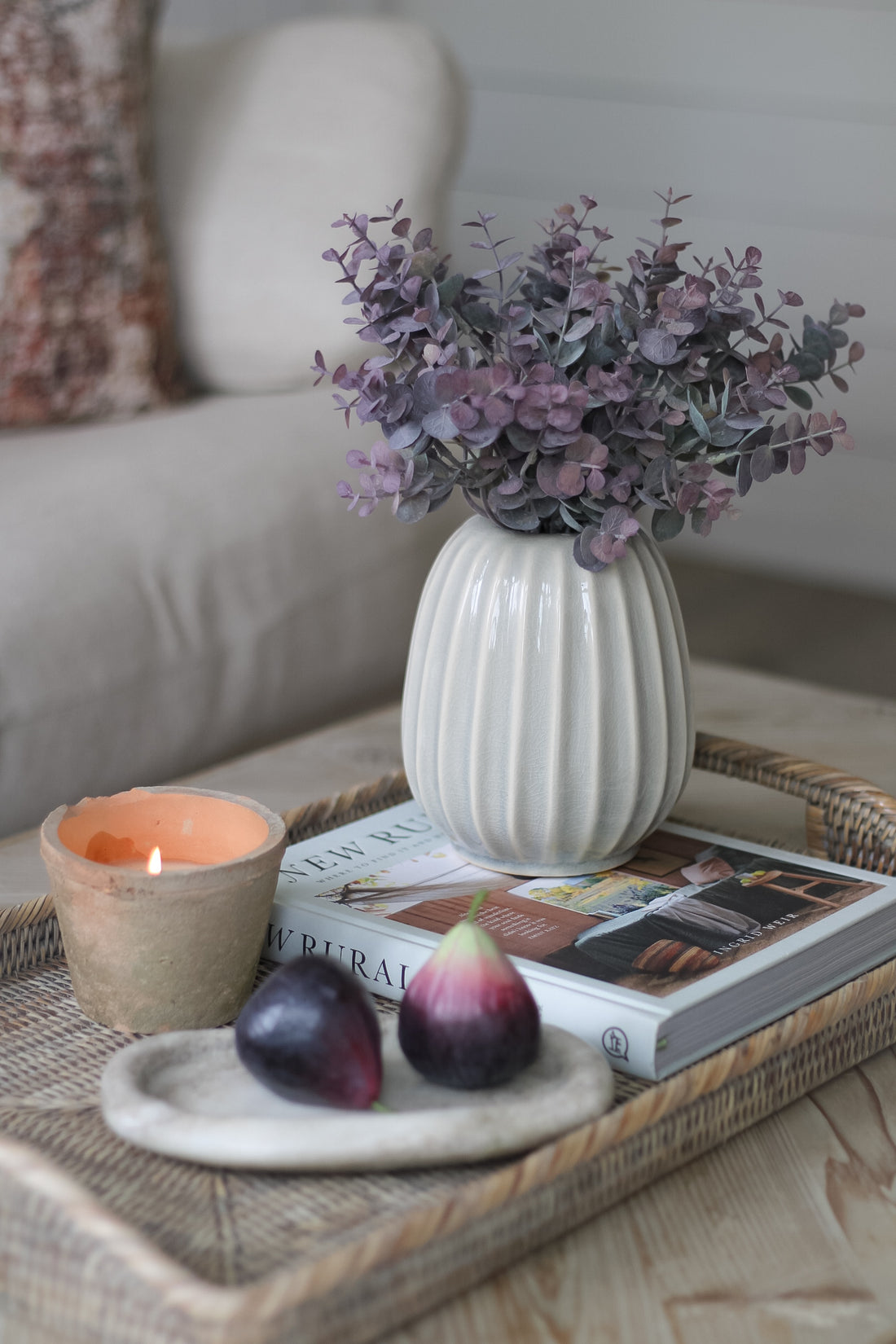 Faux Burgundy Tipped Eucalyptus Bush