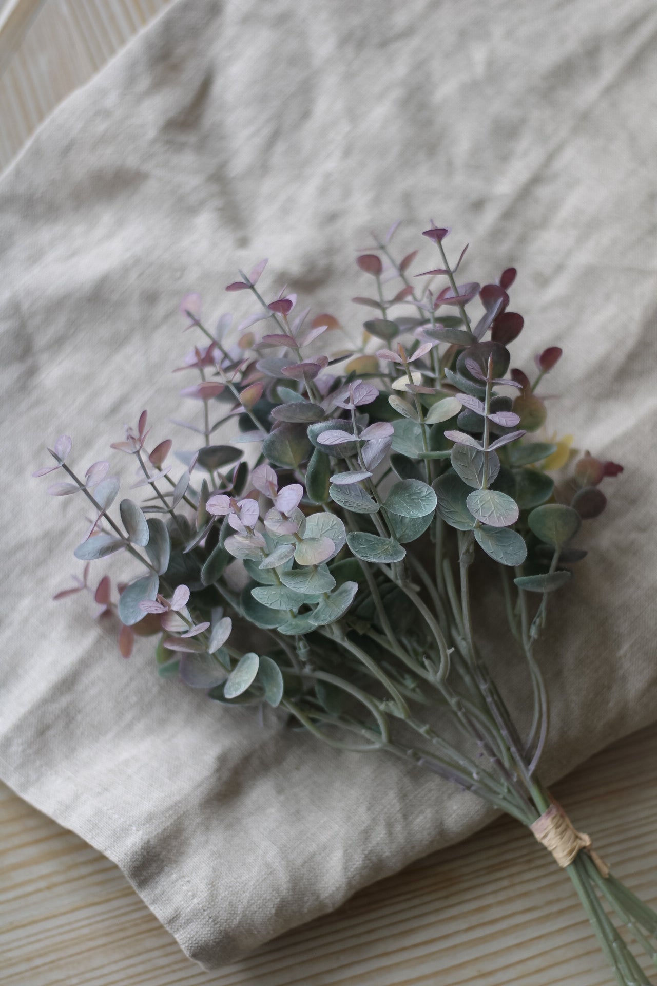 Faux Burgundy Tipped Eucalyptus Bush