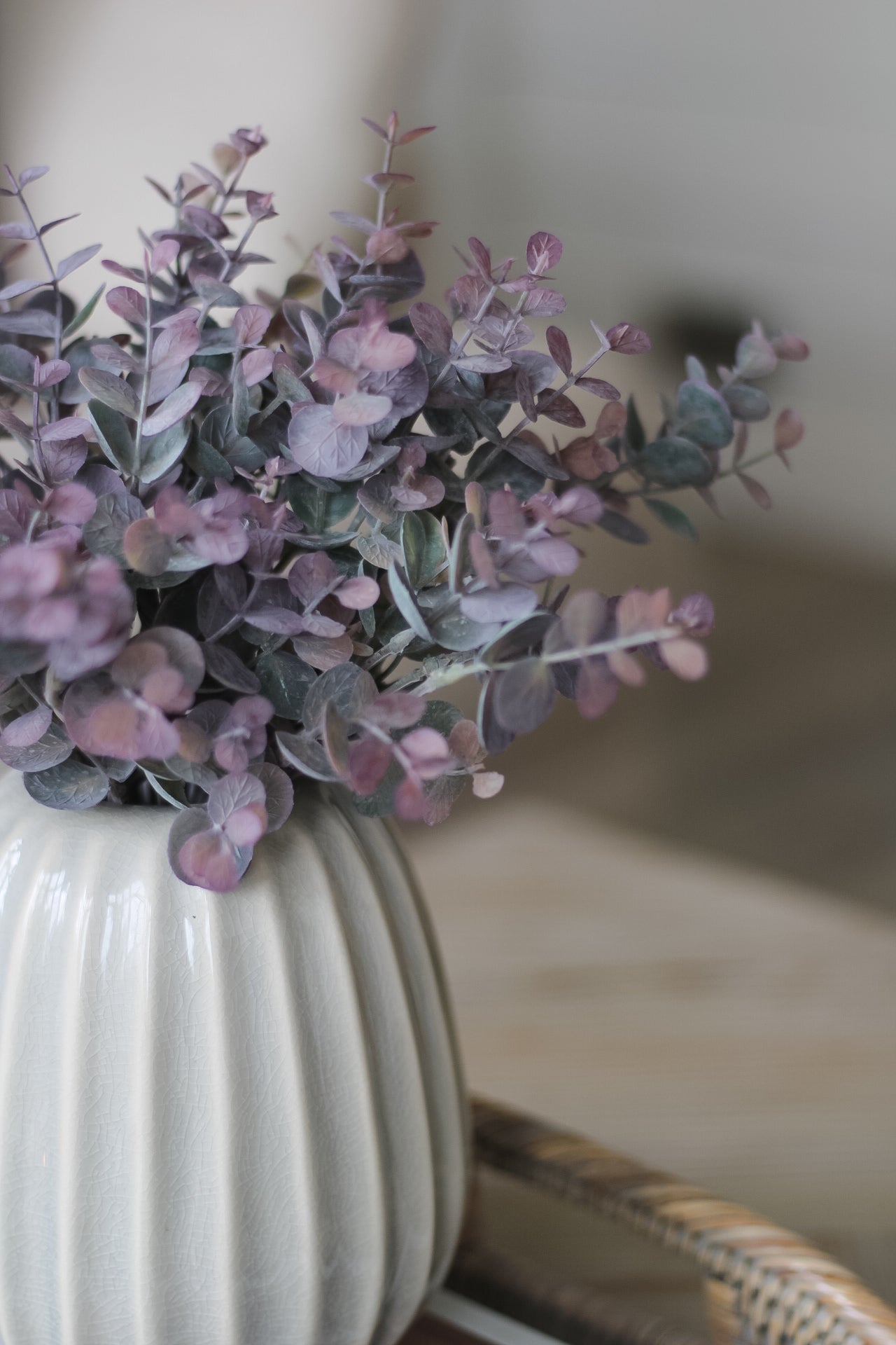 Faux Burgundy Tipped Eucalyptus Bush