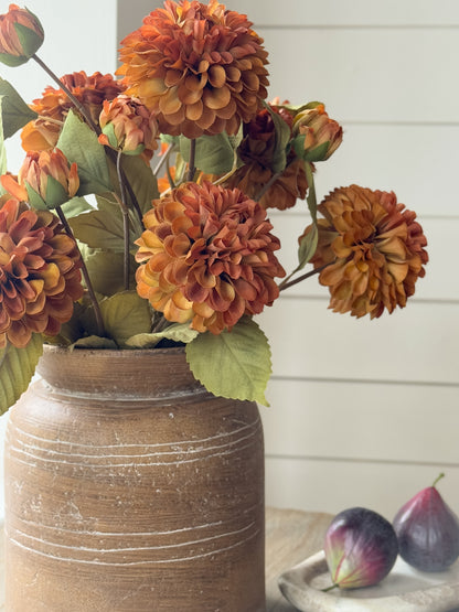 Faux Burnt Umber Dahlia Stem