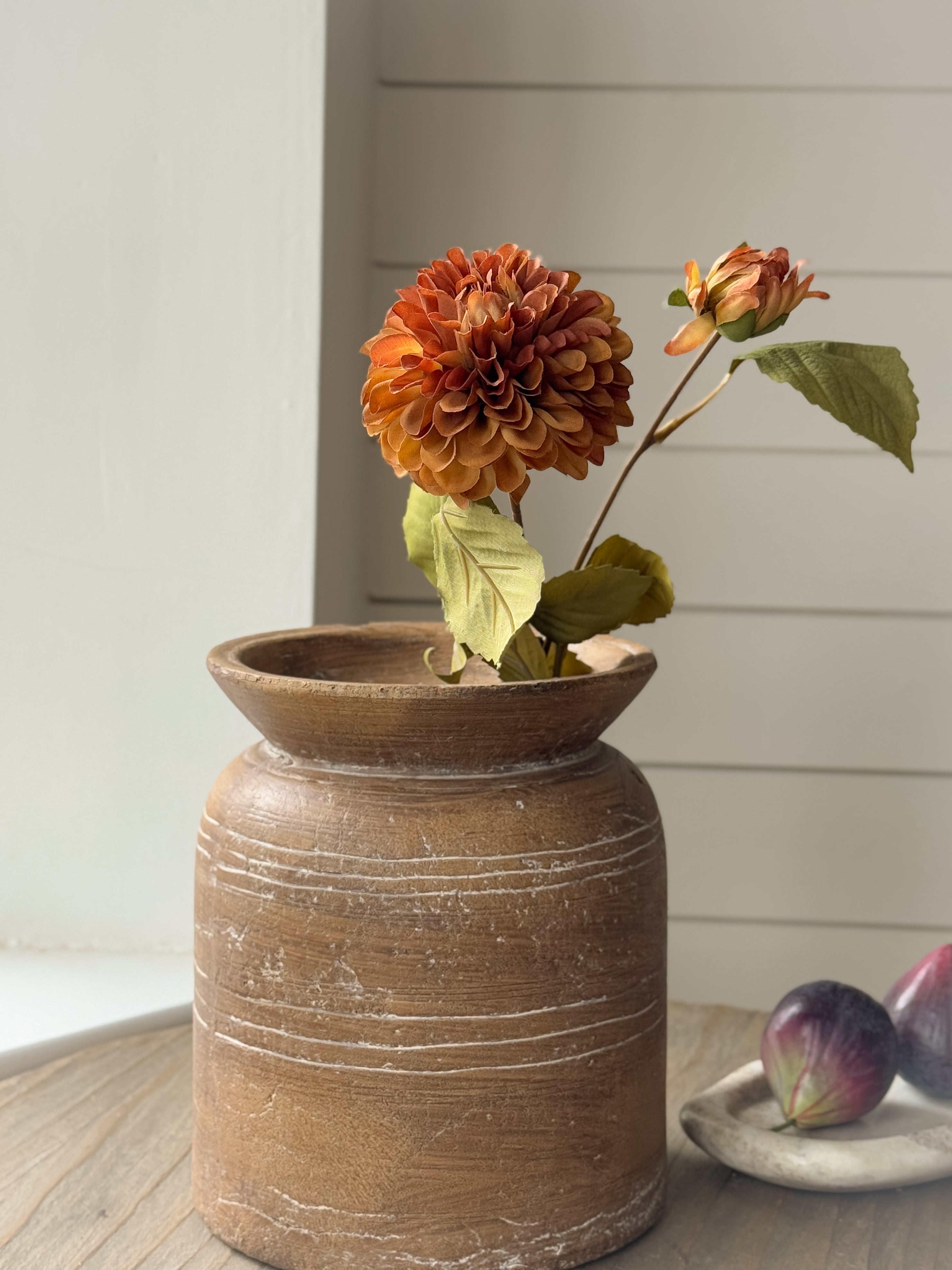 Faux Burnt Umber Dahlia Stem