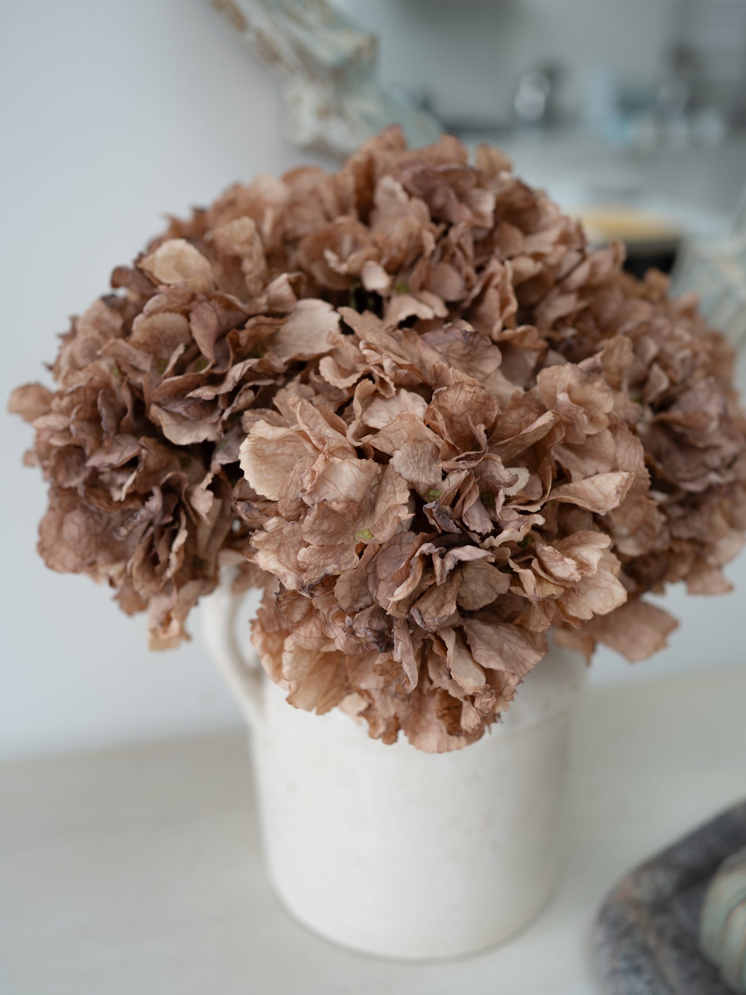 Faux Cappuccino Dried Ruffle Hydrangea