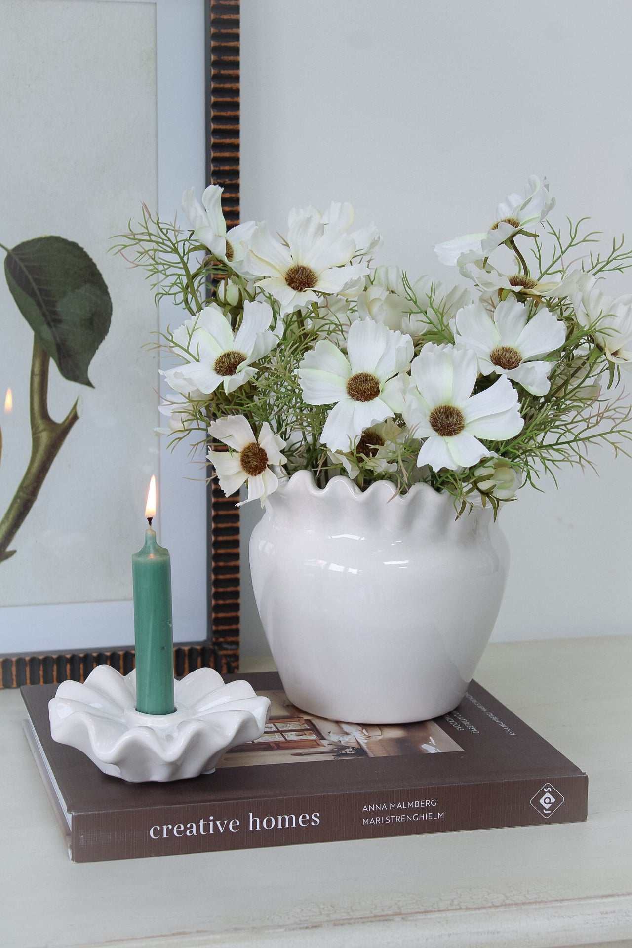 Faux Cream Cosmos Spray