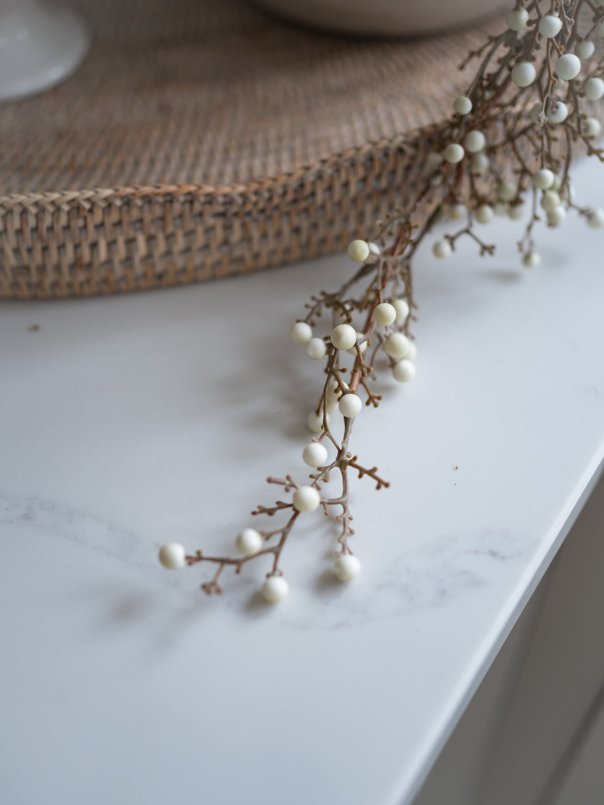 Faux Cream Mini Bud Trailing Spray