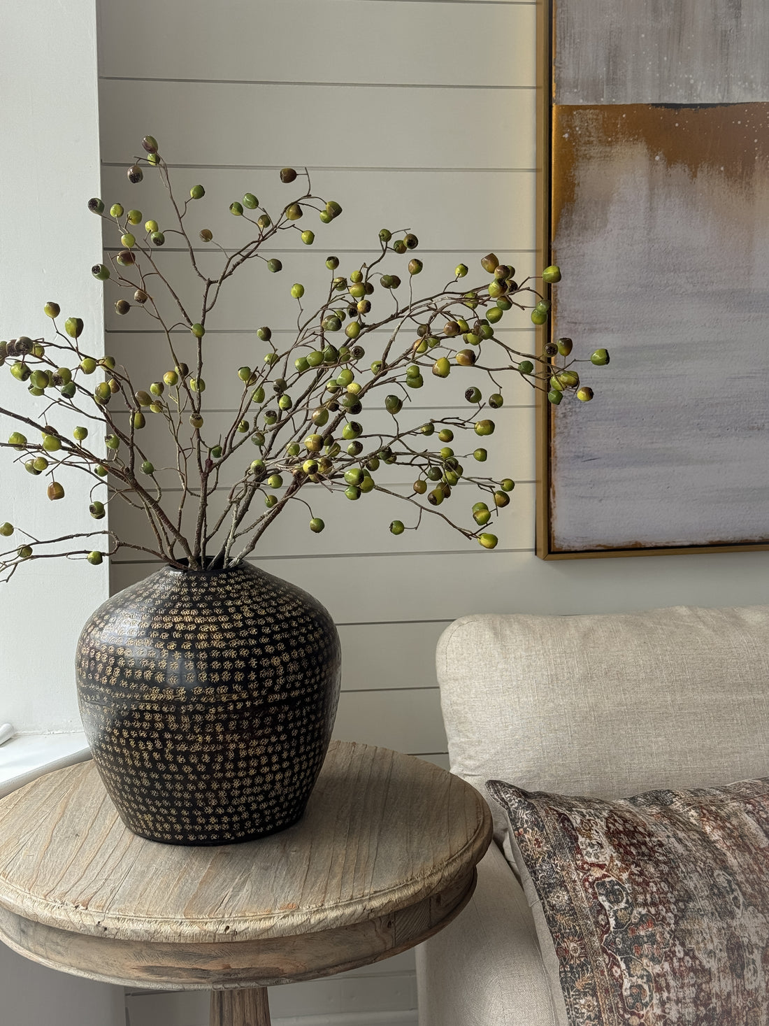 Faux Dual Toned Berry Eucalyptus Branch