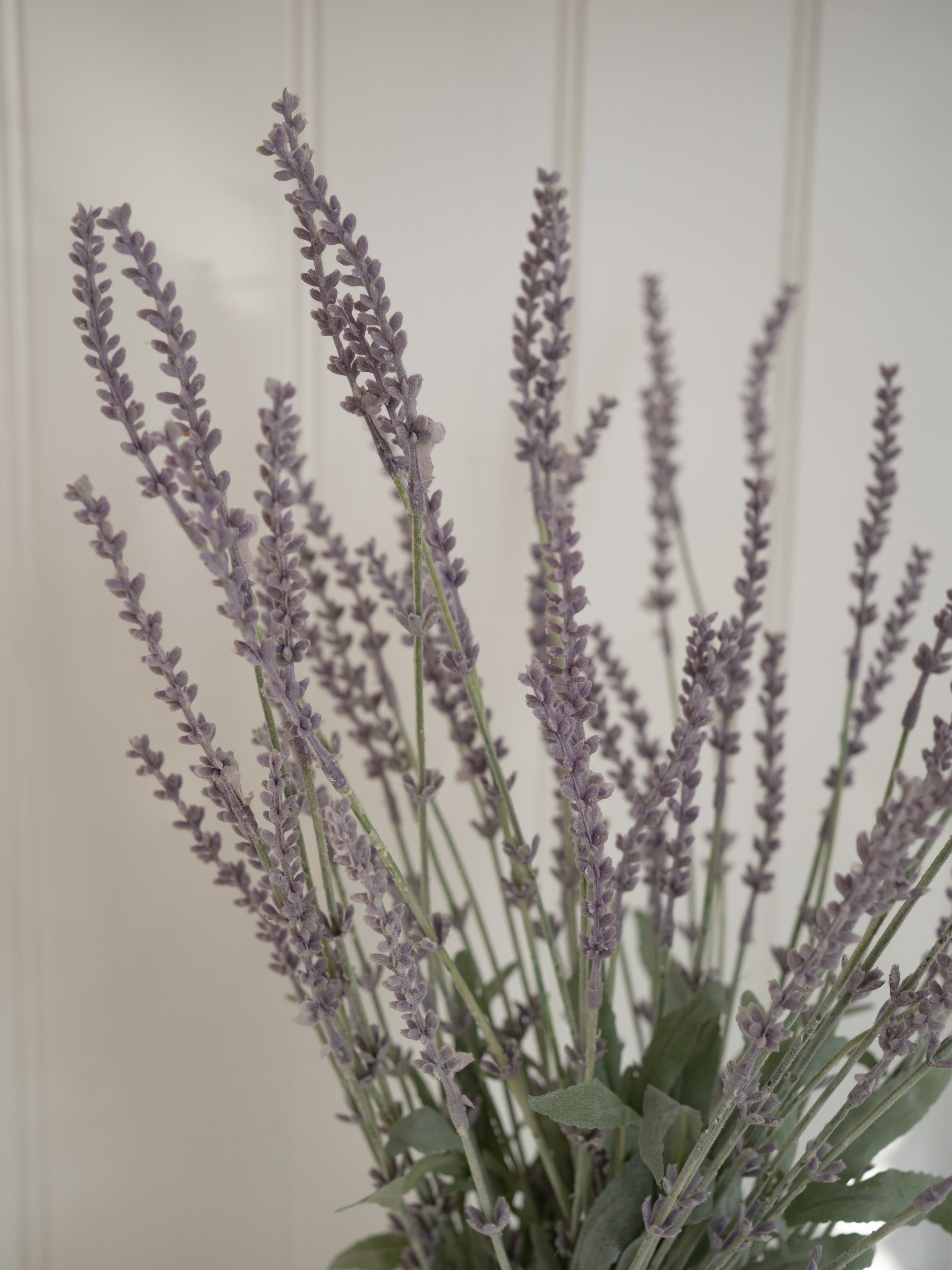 close up of faux lavender bush