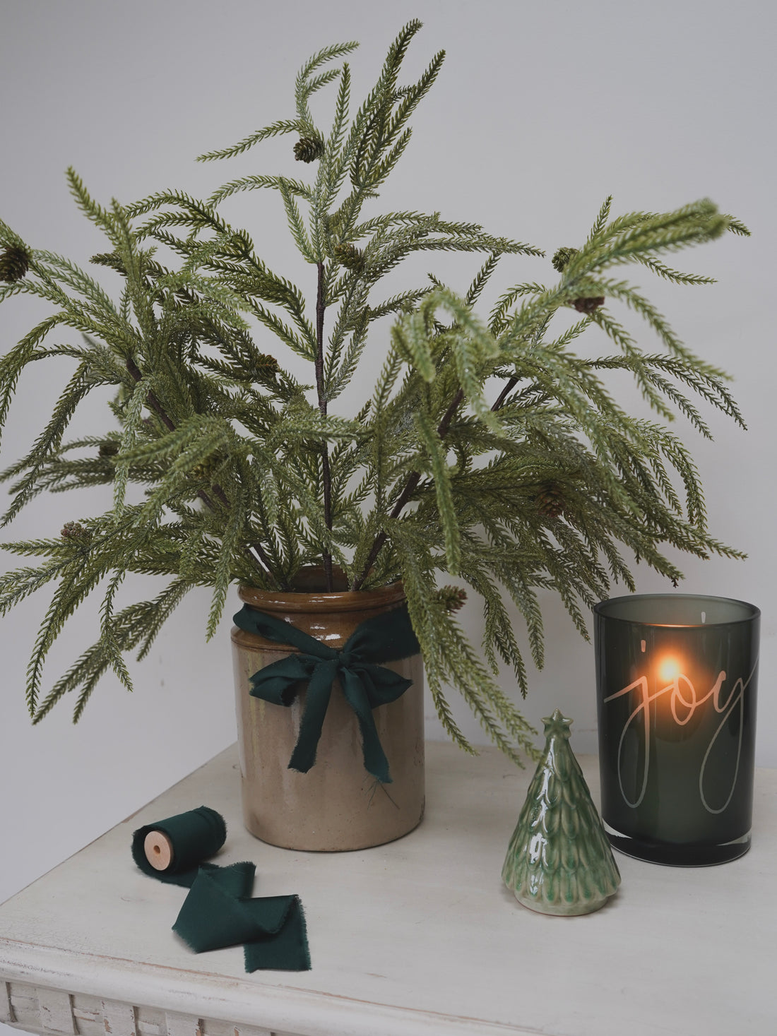 Faux Frosted Pine Spray
