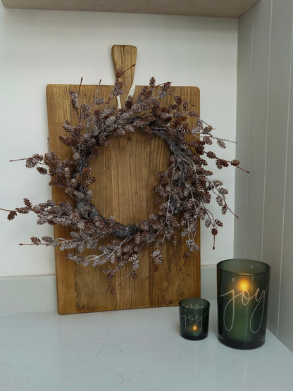 Faux Frosted Pinecone and Twig Wreath