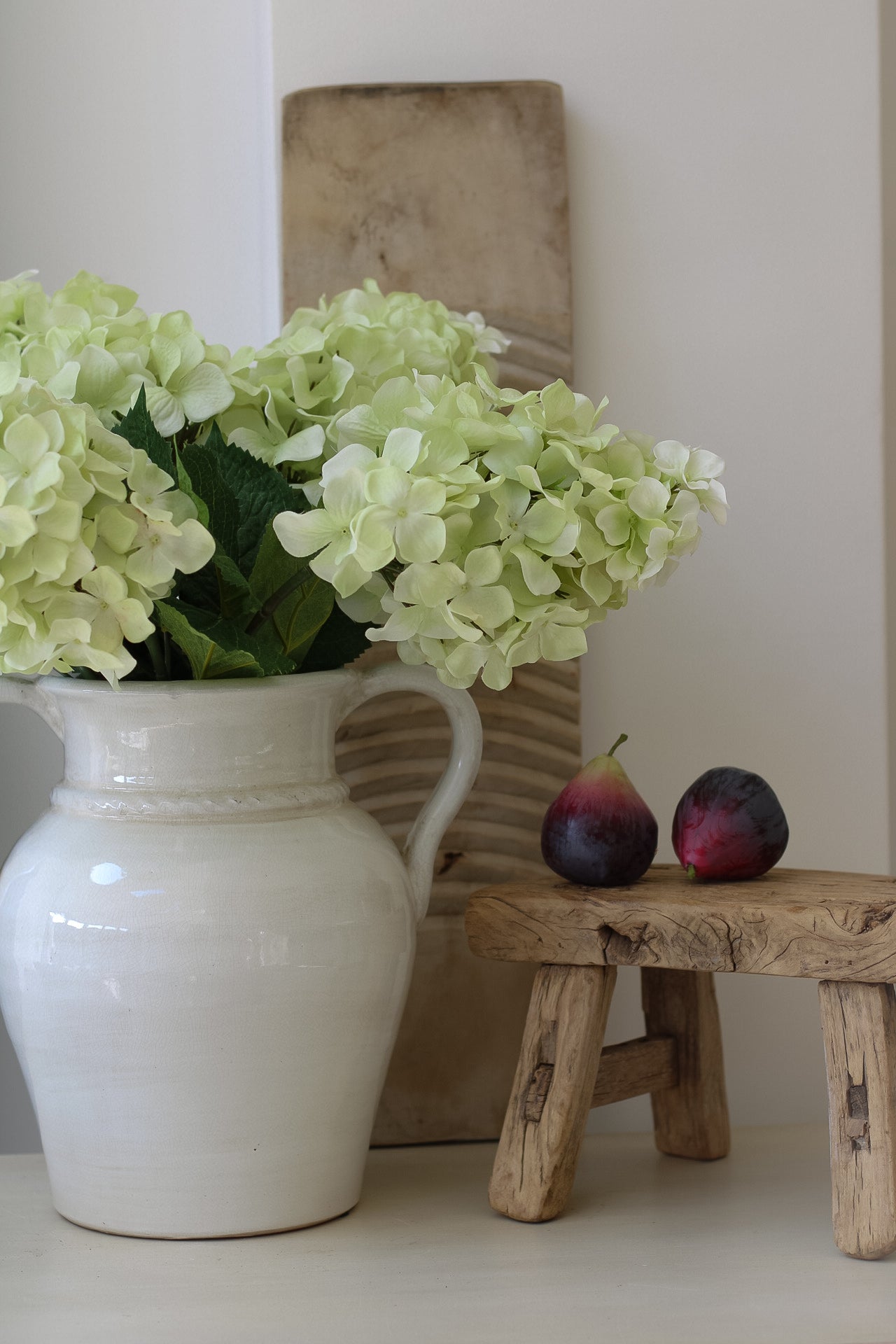 Faux Green Paniculata Hydrangea Stem