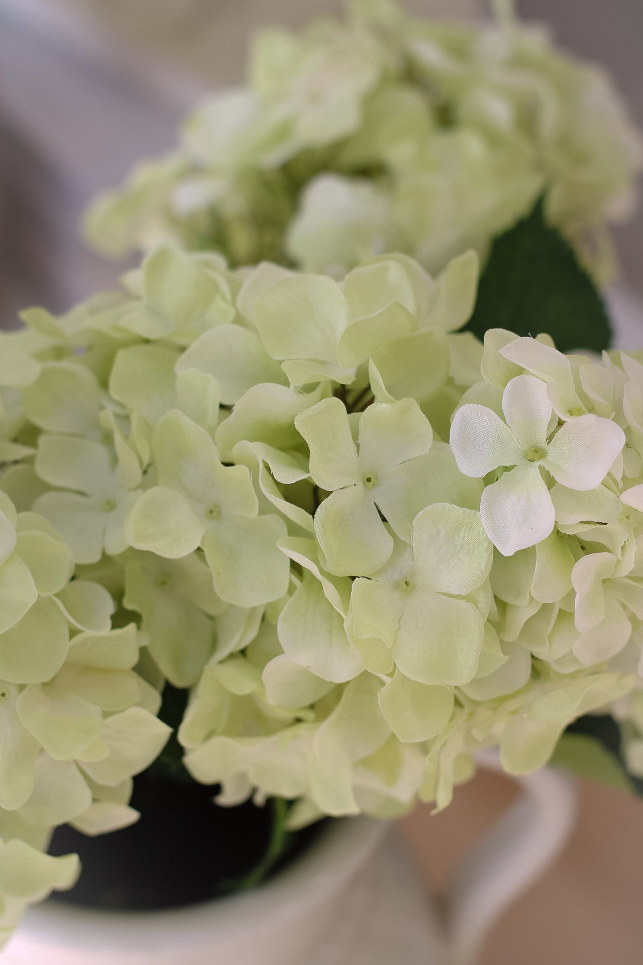 Faux Green Paniculata Hydrangea Stem