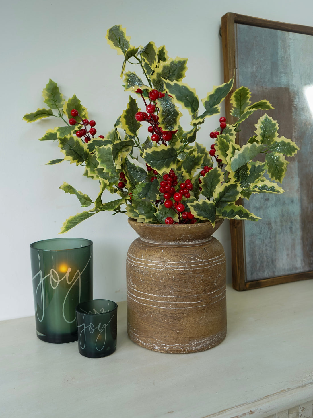 Faux Holly Berry Stem