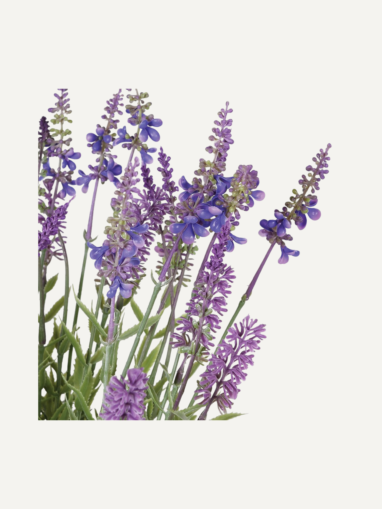 up close of faux lavender plant 