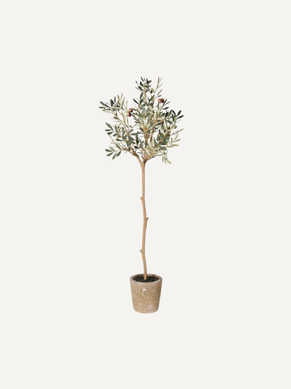 Faux Natural Olive Tree in Aged Pot