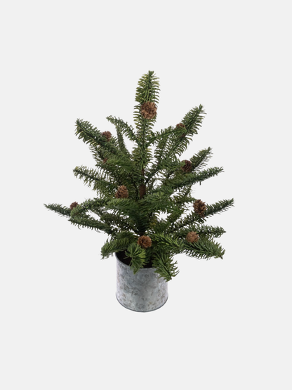 Faux Potted Pine Tabletop Christmas Tree