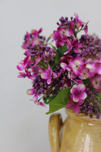 Faux Purple Budding Hydrangea Stem