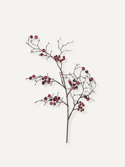 Faux Red Berries Branch