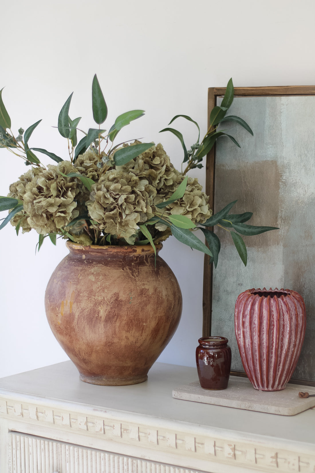 Faux Sage Dried Ruffle Hydrangea