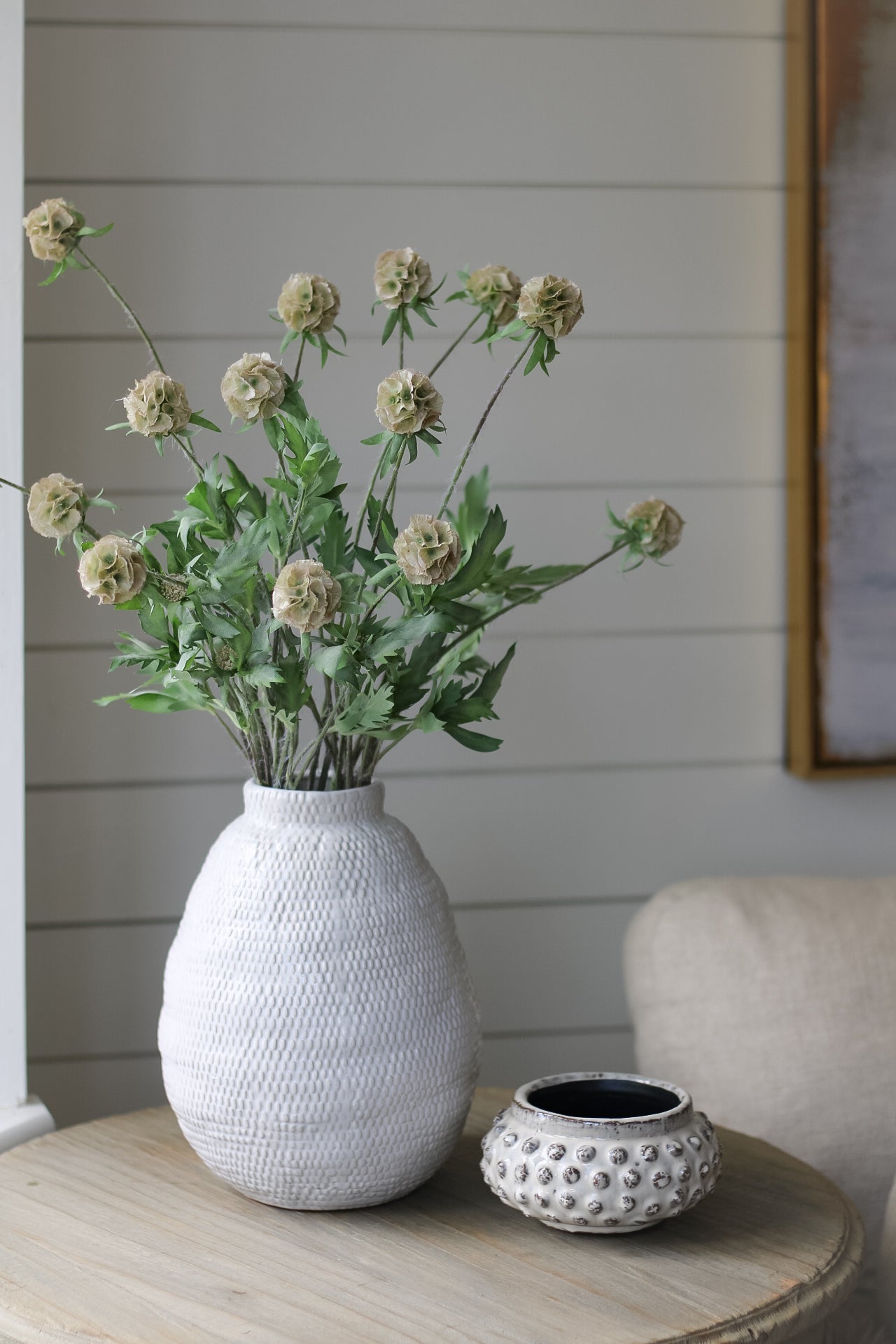 Faux Scabiosa Stellata Spray