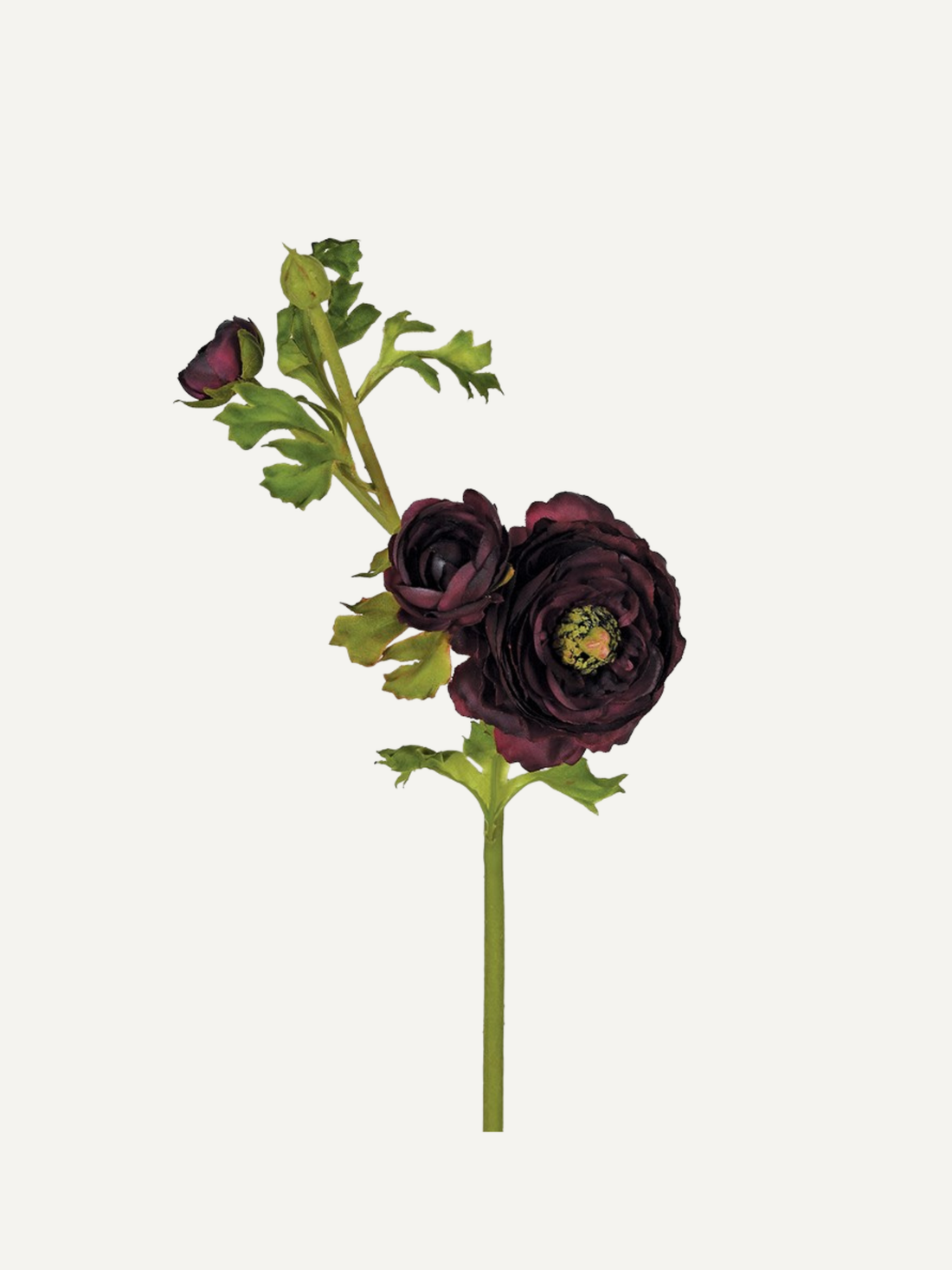 Faux Scarlet Ranunculus Spray