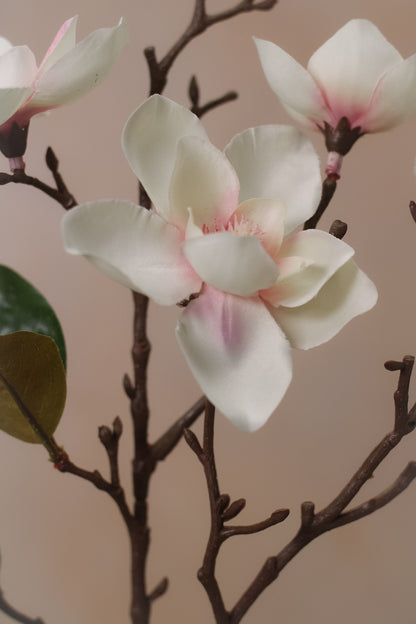 Faux Soft Pink Magnolia Stem