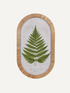 Rattan framed pressed style fern on a white background