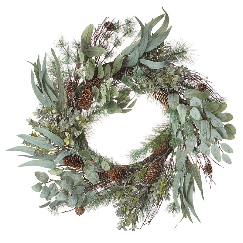 Fir Cones and Green Foliage Wreath