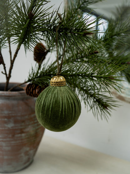 Forest Green Velvet Christmas Tree Bauble