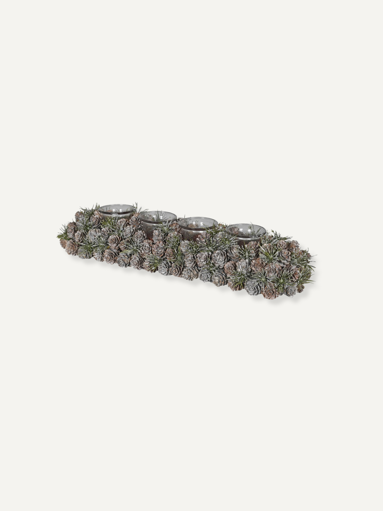 Frosted Pinecone Candle Holder for 4 Candles