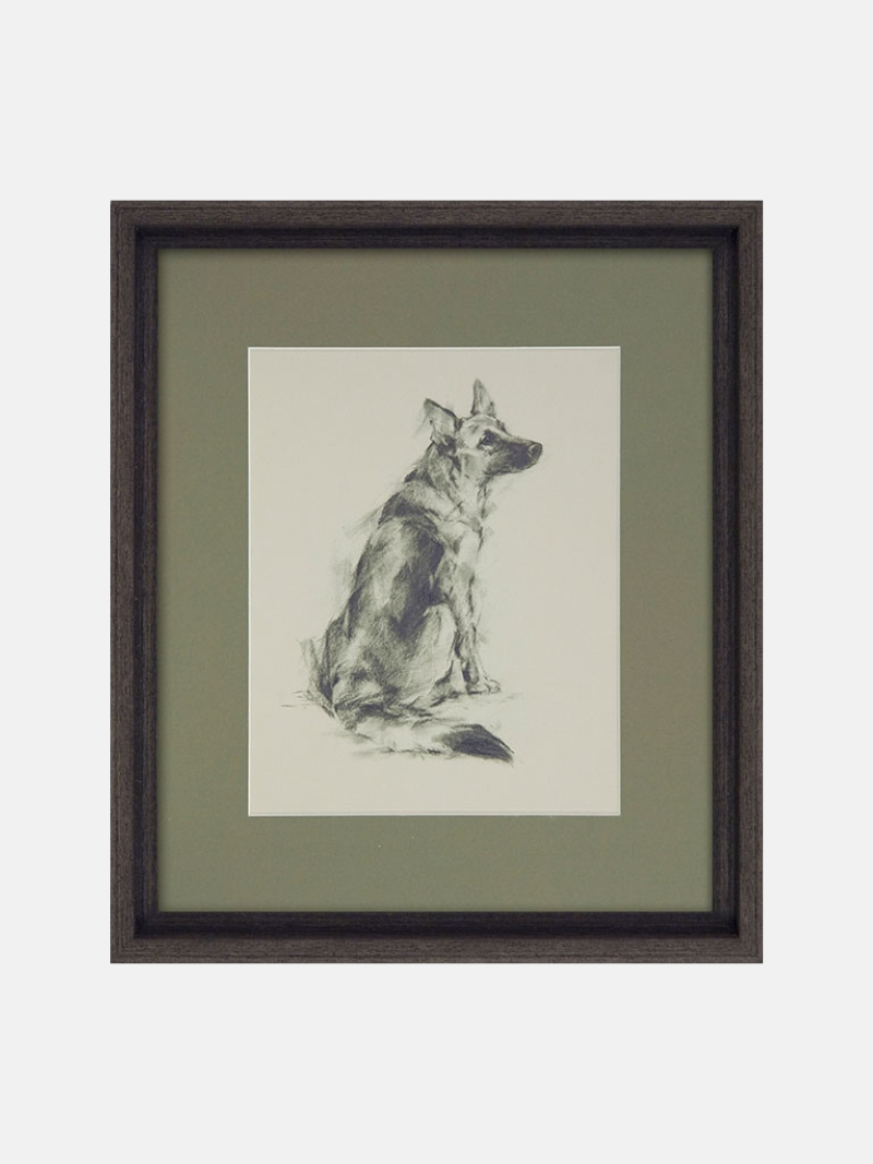 German Shepherd Puppy Dog Framed Wall Art