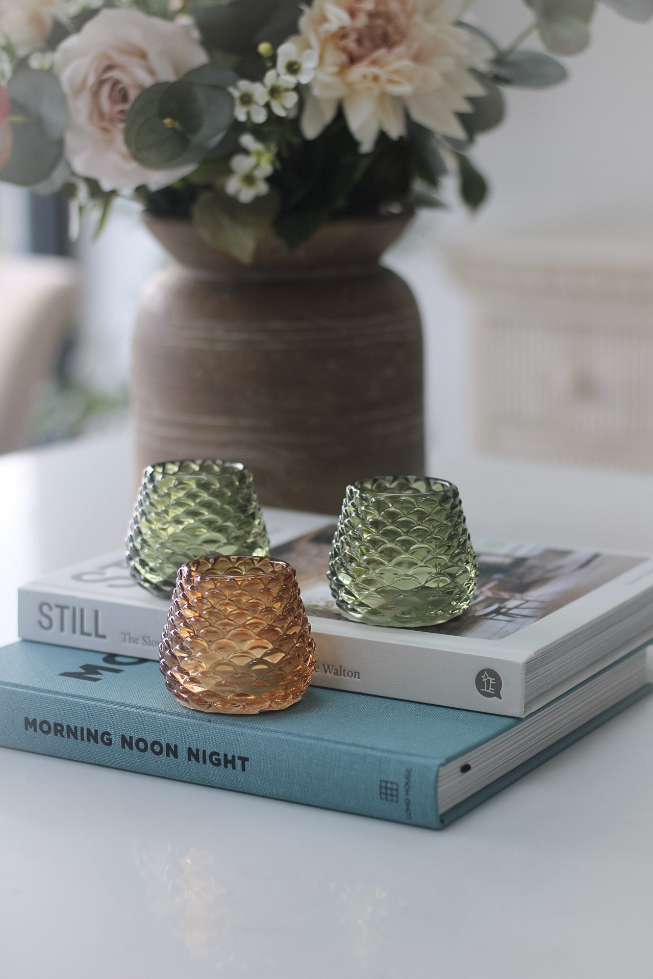 Glass Pine Cone Votives | Set of 3