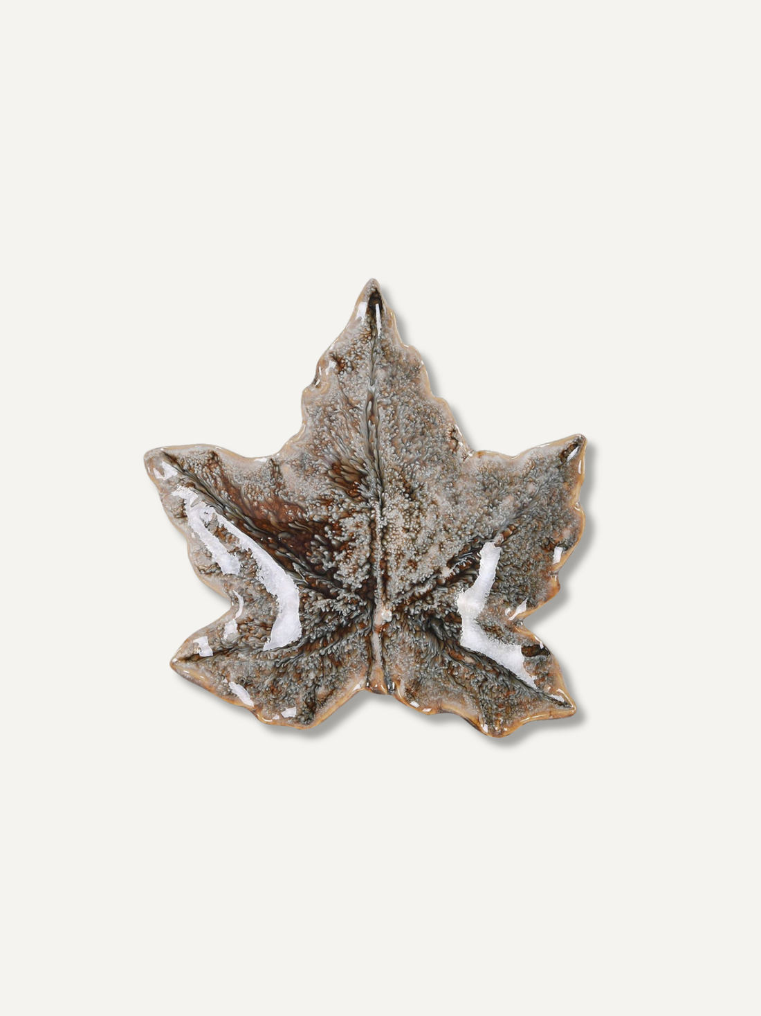 Glazed Maple Leaf Decorative Plate