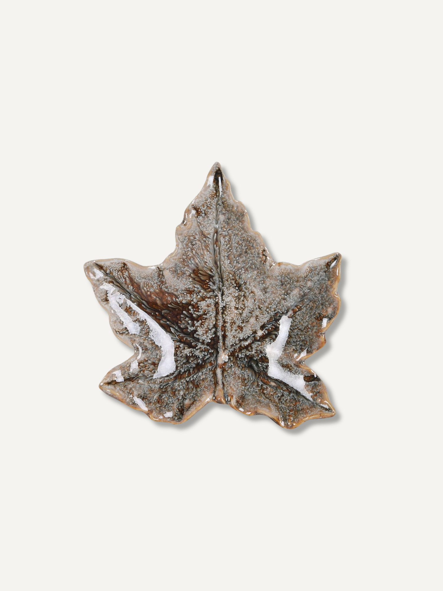 Glazed Maple Leaf Decorative Plate