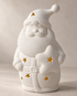 White Ceramic Santa LED with Star
