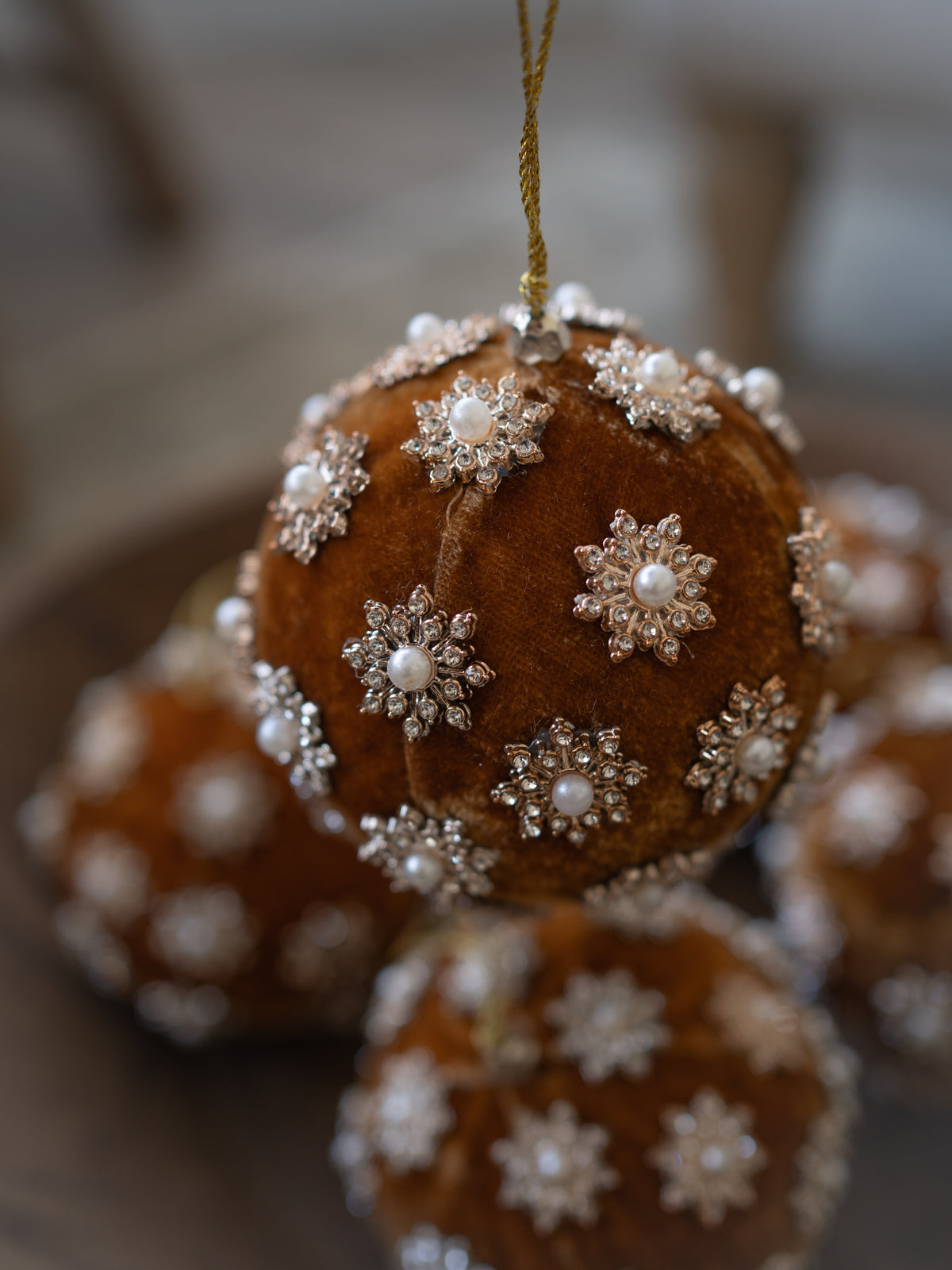 Gold Pearl Christmas Tree Bauble