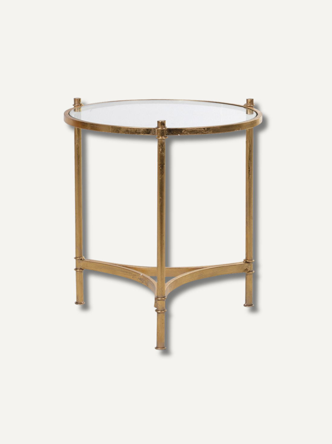 Gold Round Glass Top Side Table