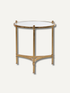 Gold Round Glass Top Side Table