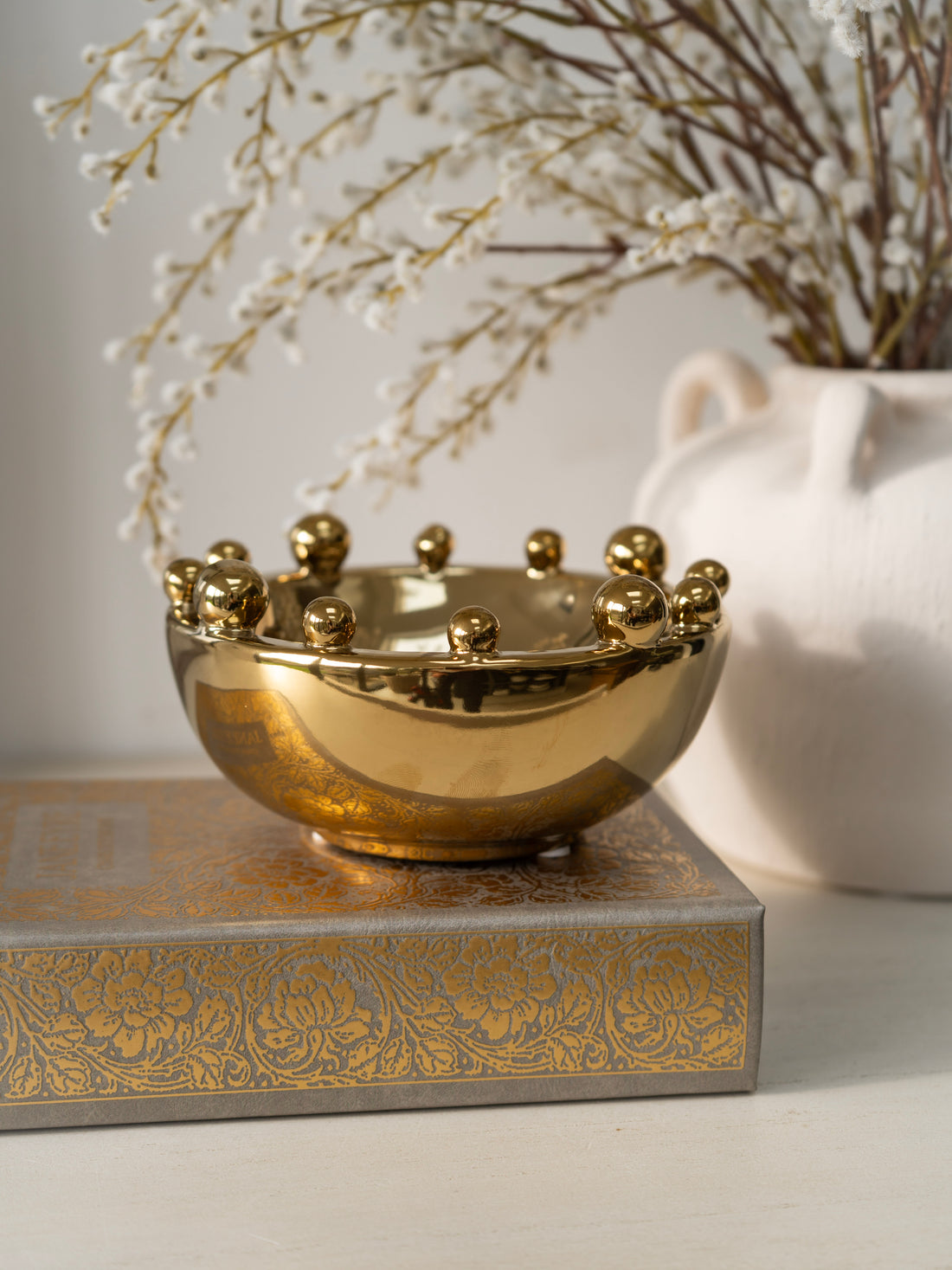 Gold Small Bobble Edged Bowl
