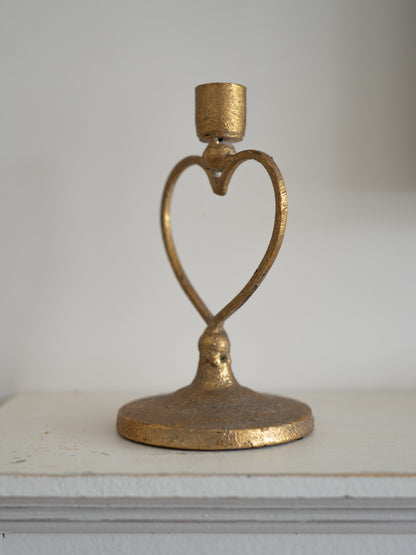 Golden Heart Candlestick
