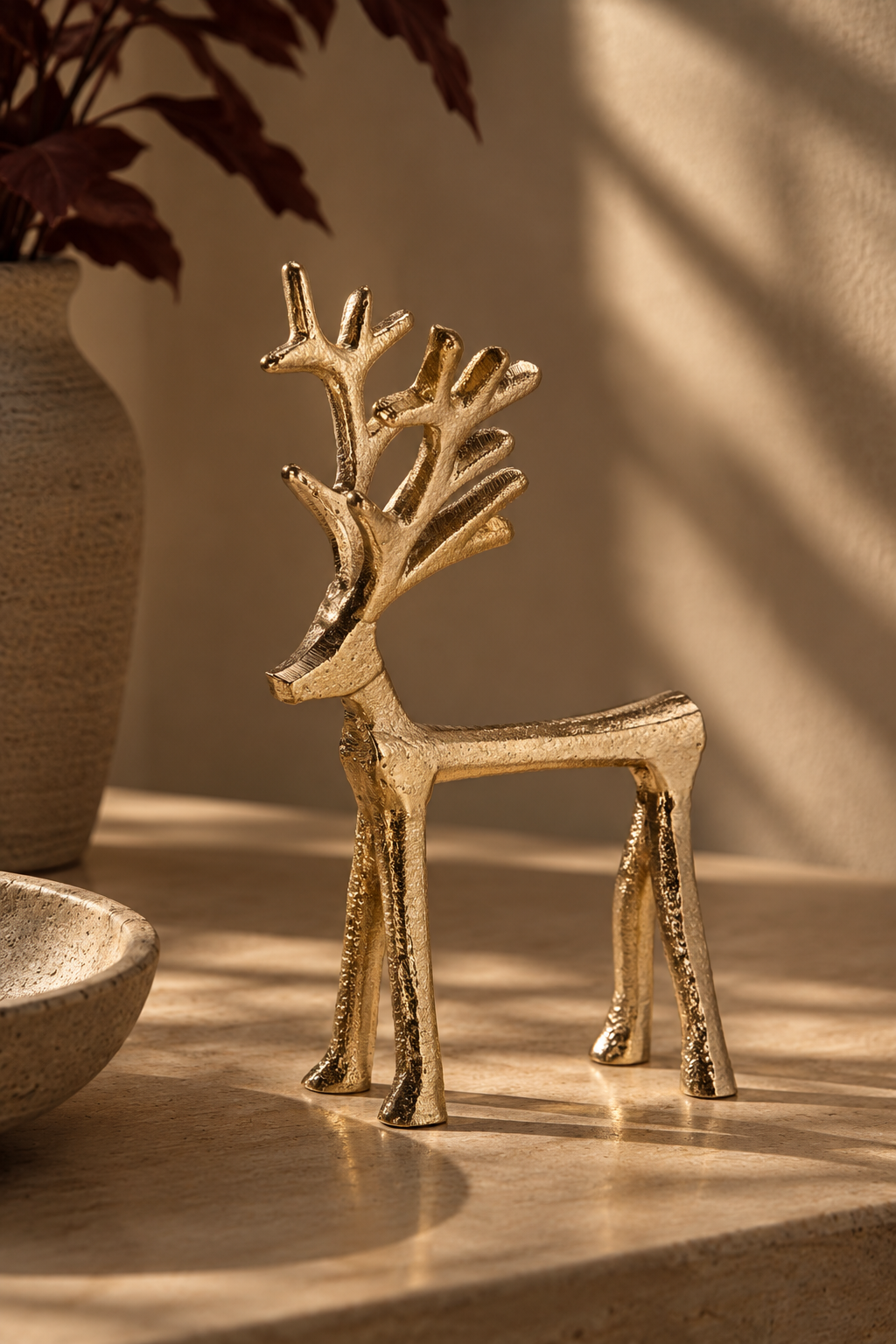 Small Gold Metal Reindeer
