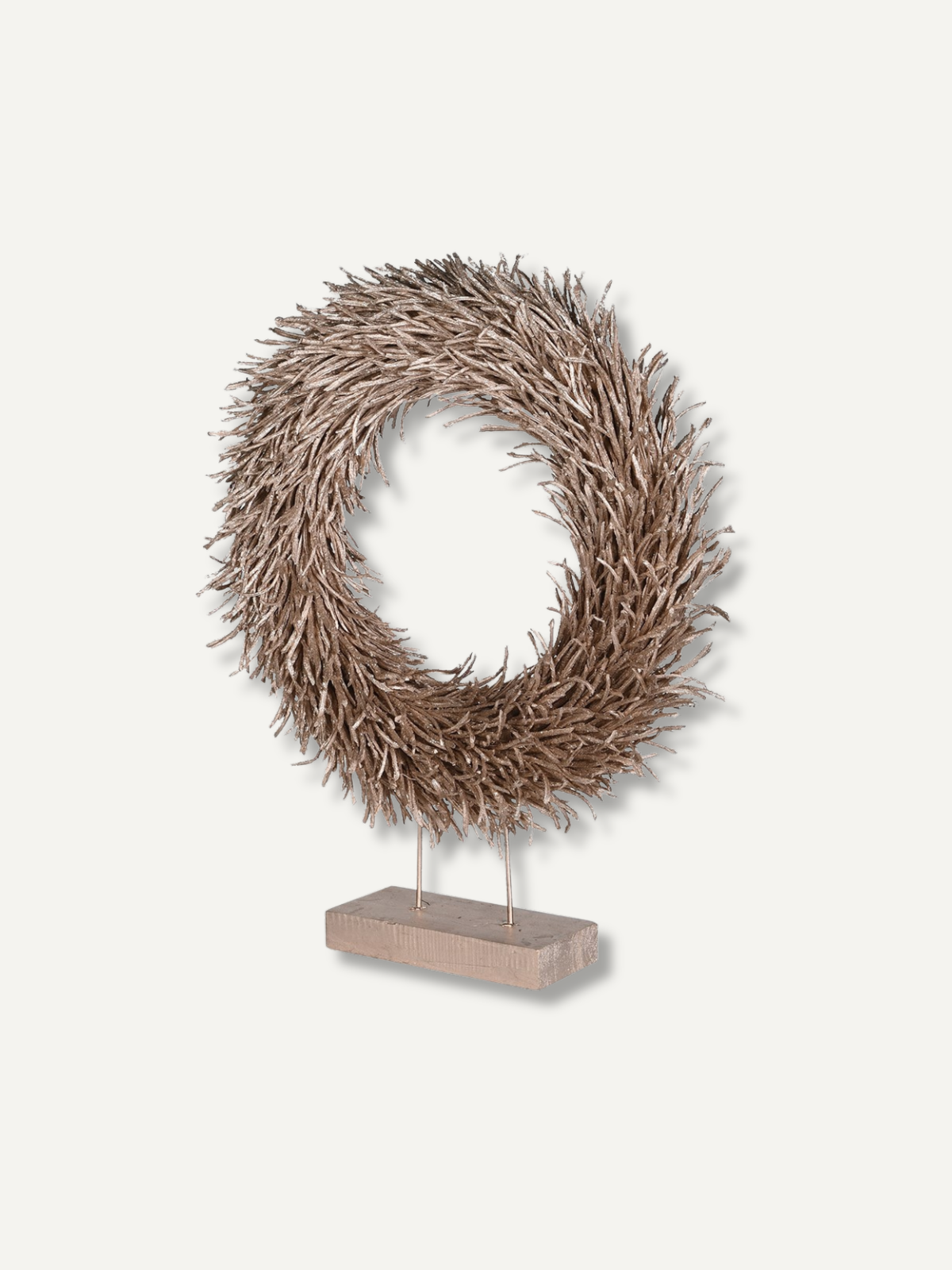 Golden Twig Wreath on Stand