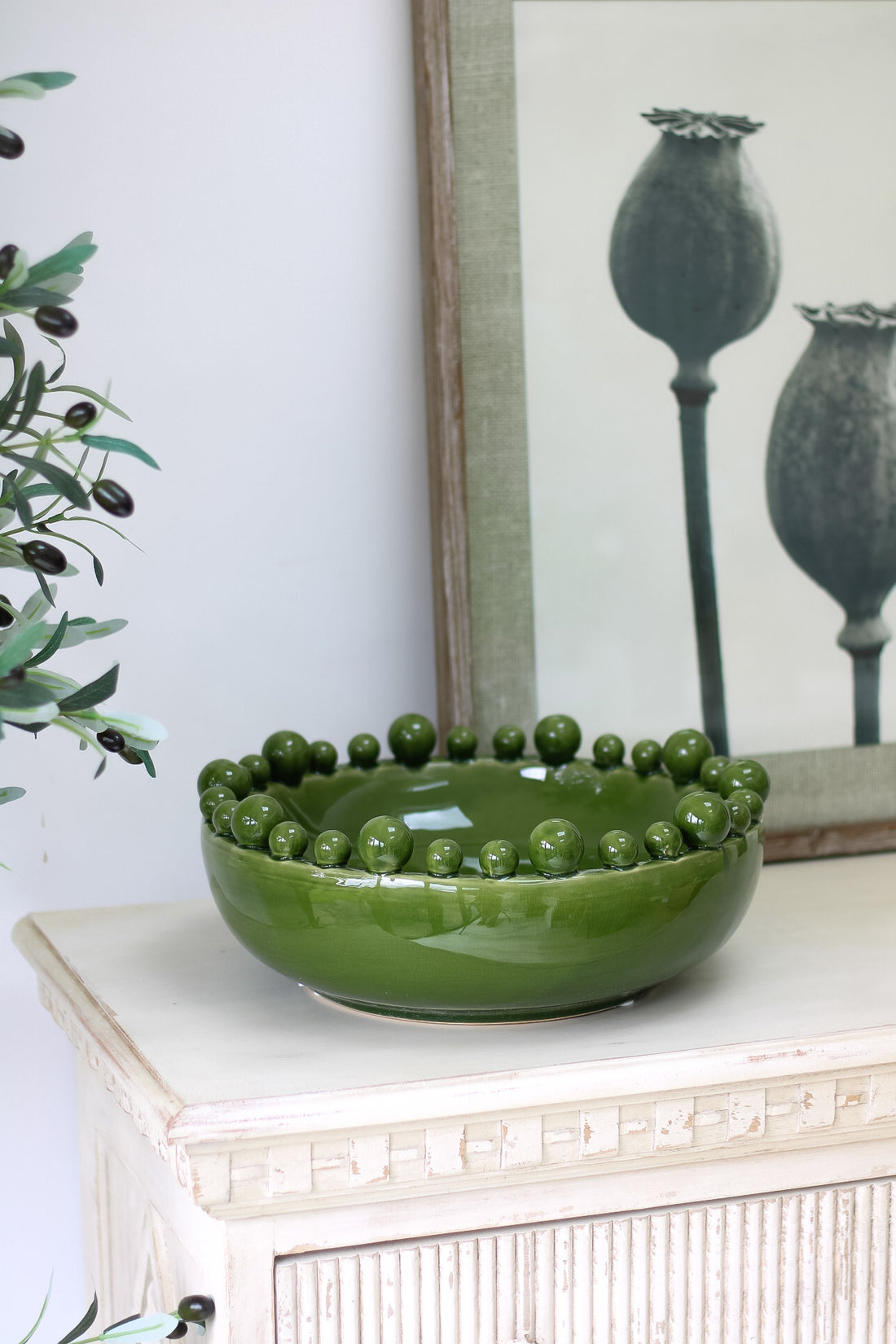 Green Bobble Edged Bowl