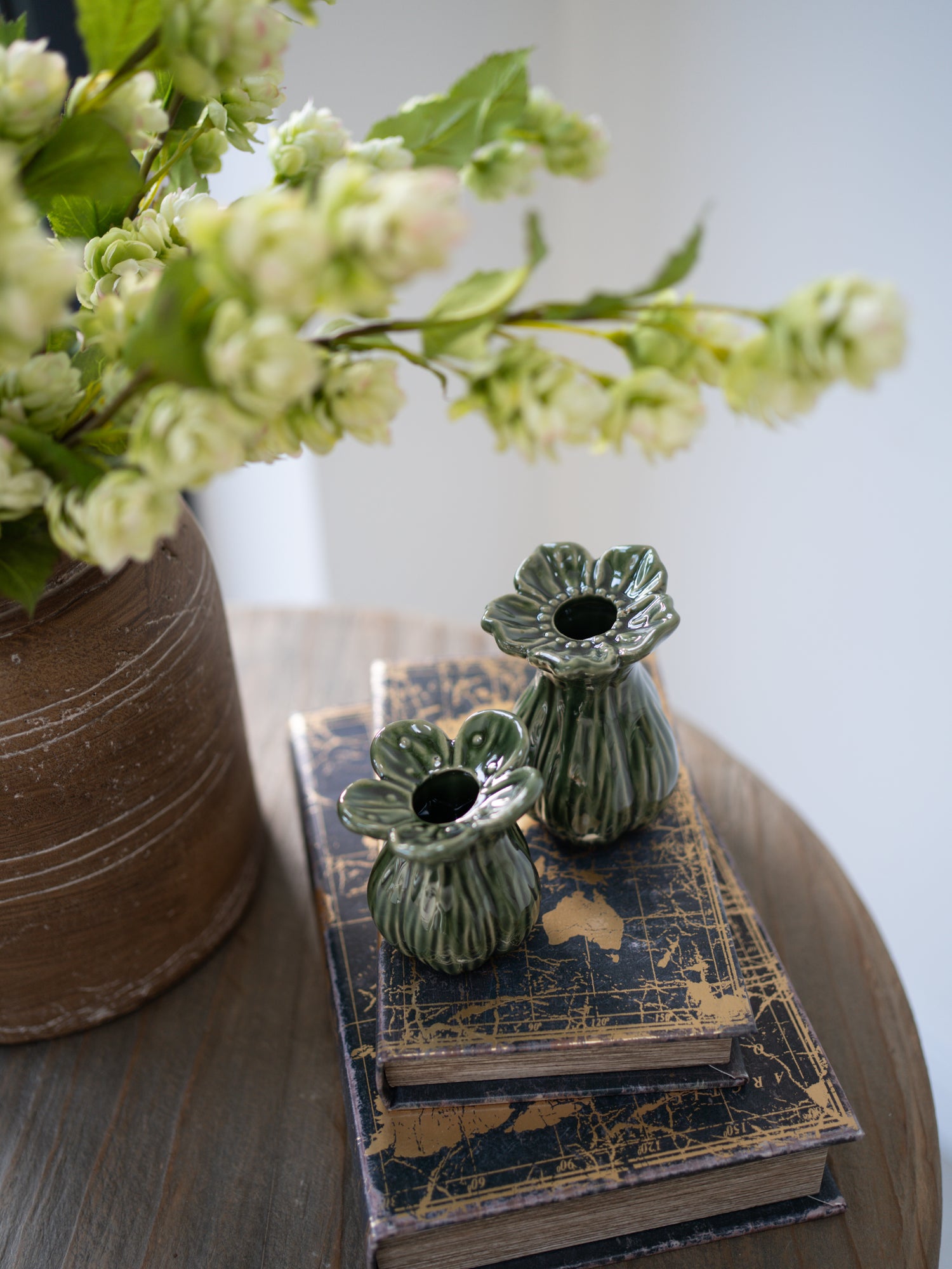 Green Petal Bud Vases | Set of 2