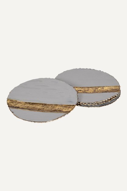 Grey and Gold Enamel Coasters for coffee tables in your home decor