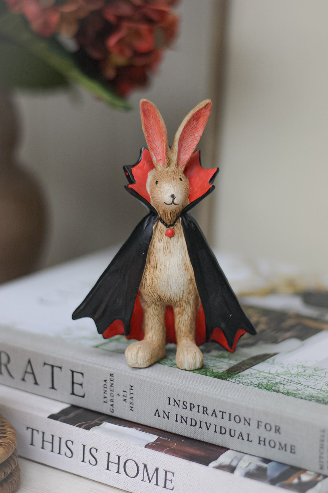 cute halloween rabbit ornament in vampire costume