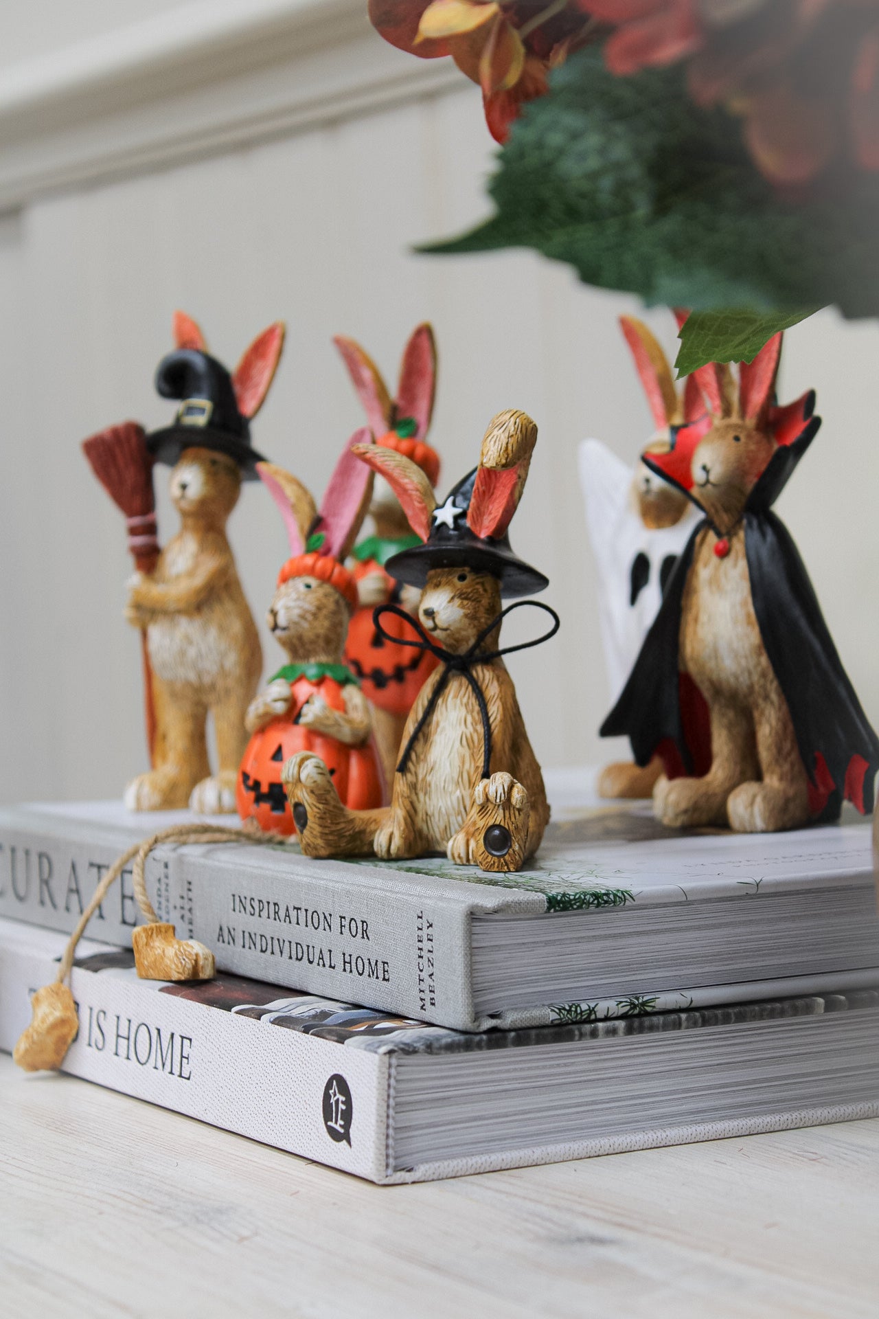 up close of resin halloween rabbit decorations
