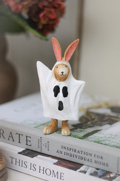 halloween rabbit ornament with ghost outfit
