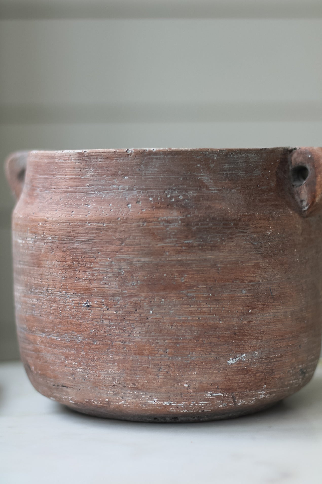 Halton Aged Ceramic Rustic Brown Pot