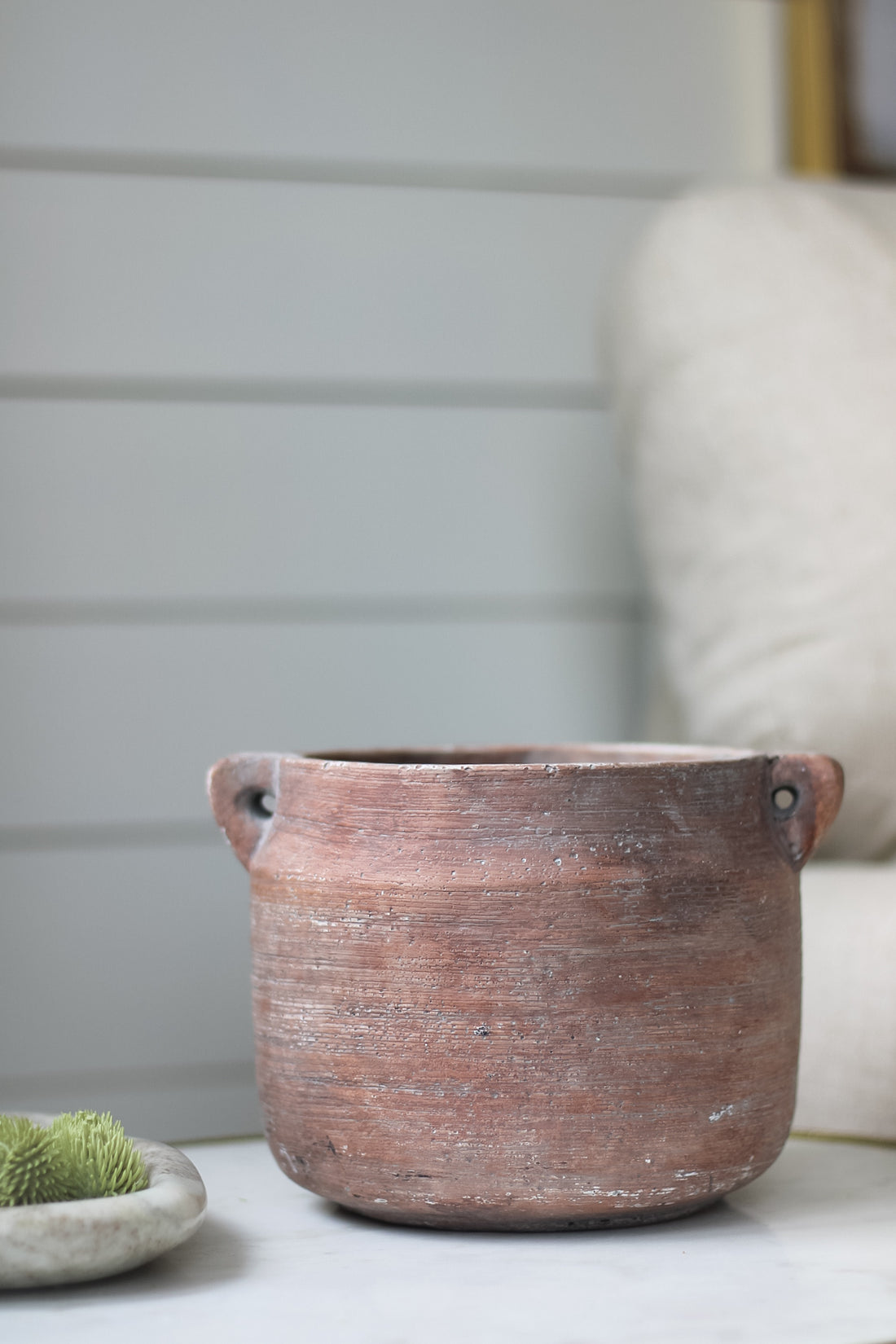 Halton Aged Ceramic Rustic Brown Pot