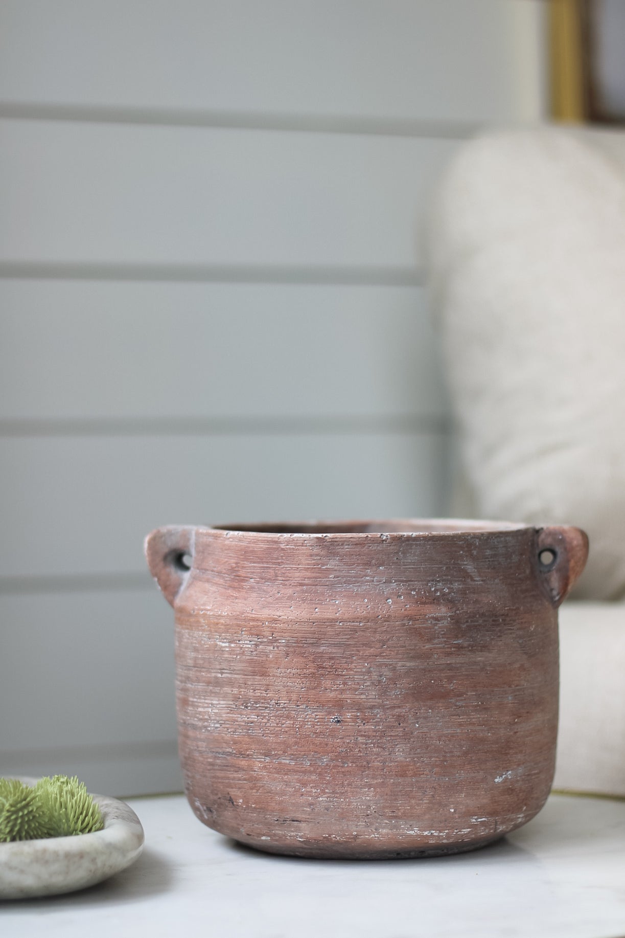 Halton Aged Ceramic Rustic Brown Pot